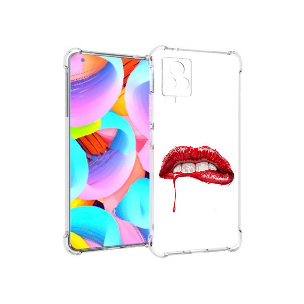 

Чехол MyPads Tocco для Vivo IQOO 7 яркие красные губы, Прозрачный, Tocco