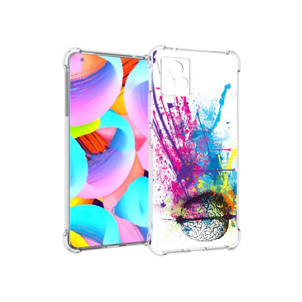 

Чехол MyPads Tocco для Vivo IQOO 7 яркий красочный мозг, Прозрачный, Tocco