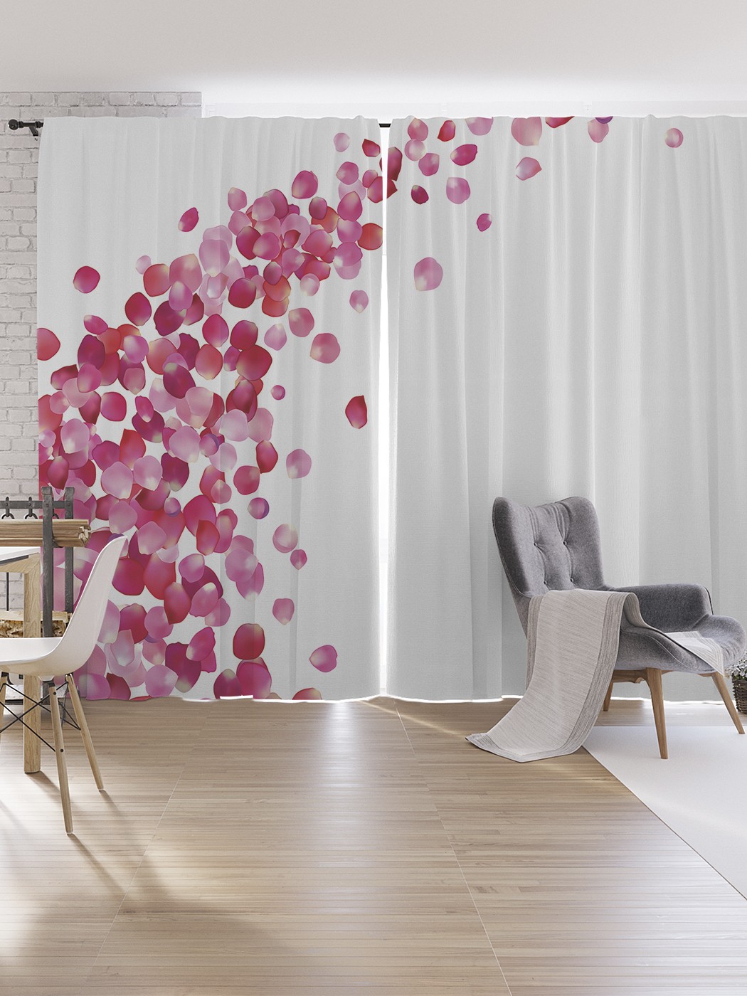 

Шторы под лён JoyArty "Дорожка из лепестков", серия Oxford DeLux, 340х265 см, Дорожка из лепестков