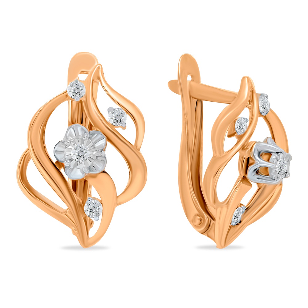 

Серьги из красного золота 585Gold 102008257, бриллиант, 102008257