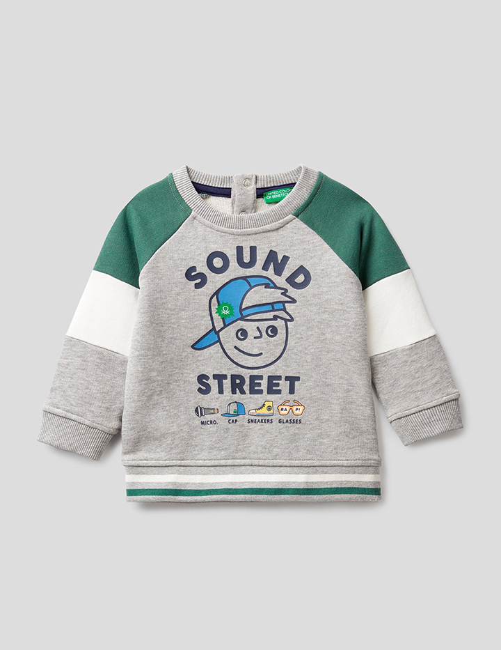 

Свитшот для мальчиков Benetton цв. серый р.86, 21A_3J68C15DS
