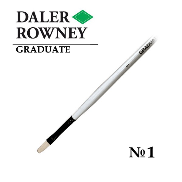 фото Daler rowney кисть щетина овальная №1 длинная ручка graduate daler-rowney