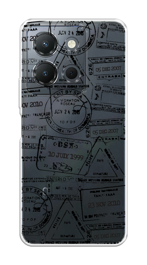 

Чехол на Vivo Y36 4G "Visa stamps 2", Белый;черный;серый, 269250-1
