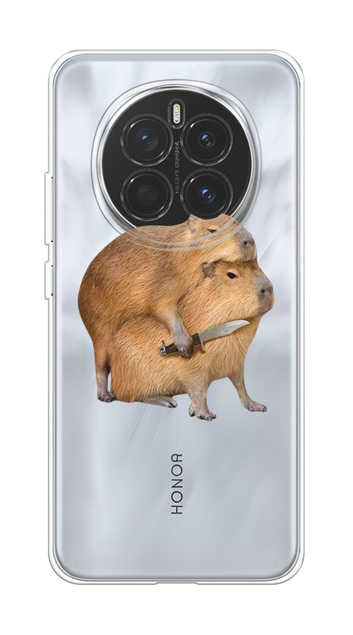 

Чехол на Honor Magic 7 Капибара с ножом, Бежевый, 6125550-1