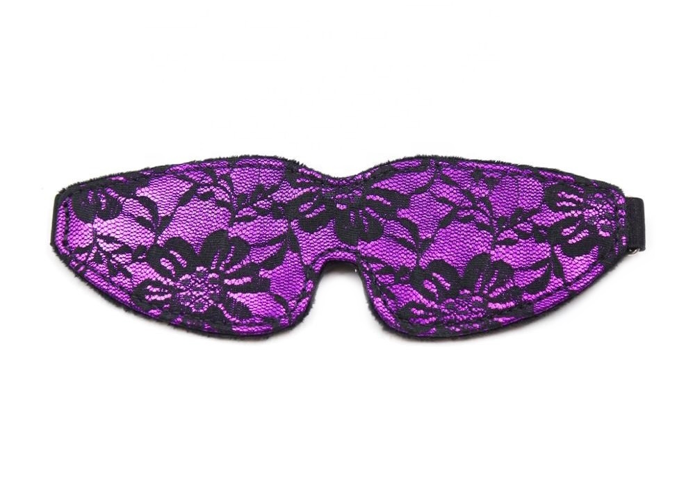 Дизайнерская кружевная маска KISSEXPO фиолетовая