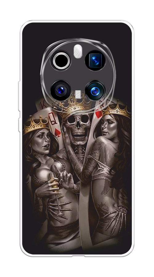 

Чехол на Honor Magic 7 Pro Карты король и королевы, Серый;желтый, 6125650-1