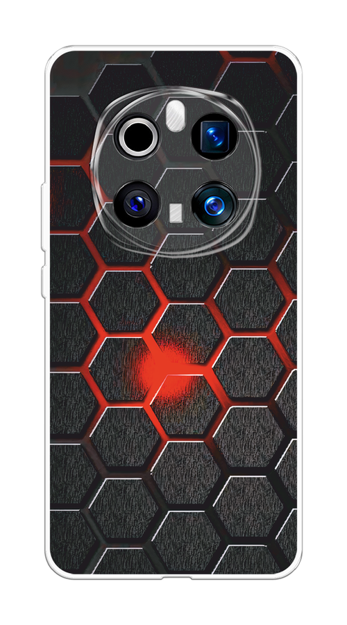 

Чехол на Honor Magic 7 Pro Соты красные, Красный;черный;серый, 6125650-1