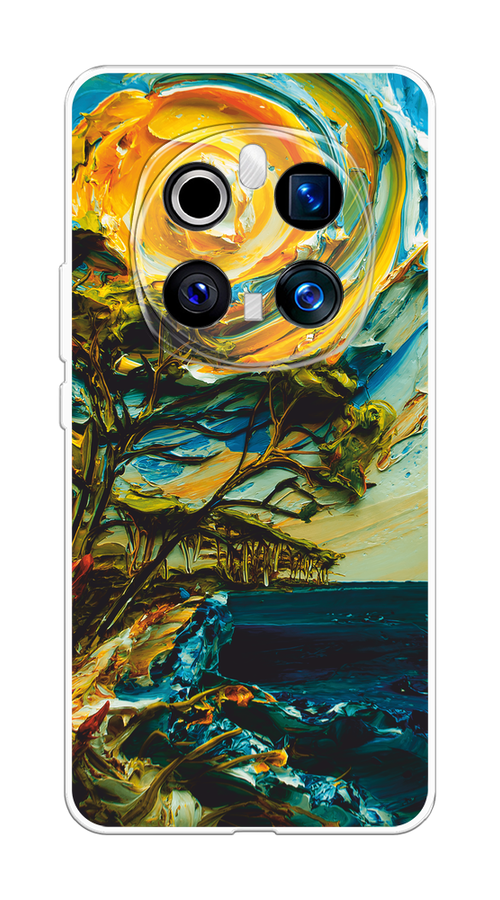 

Чехол на Honor Magic 7 Pro Солнце живопись, Желтый;синий, 6125650-1