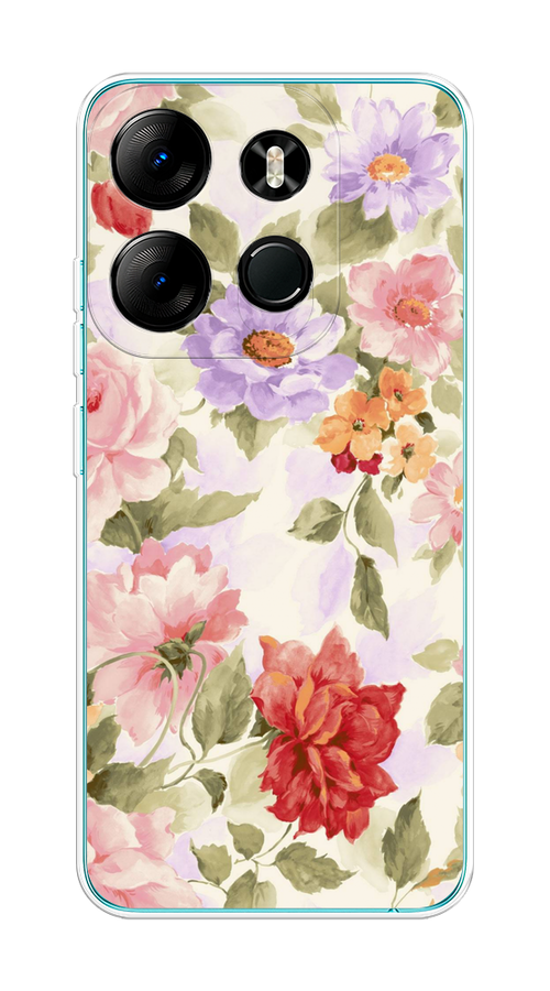 

Чехол на Tecno Spark Go 2023/Pop 7 Pro "Акварельные пионы", Розовый;бежевый, 303150-1