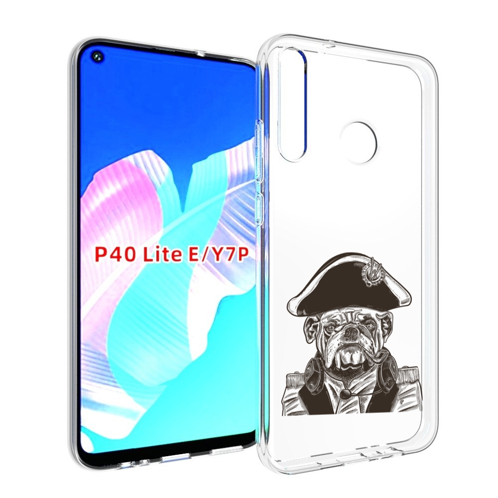 

Чехол бампер MyPads мопс генерал для Huawei P40 Lite E., Прозрачный, Tocco