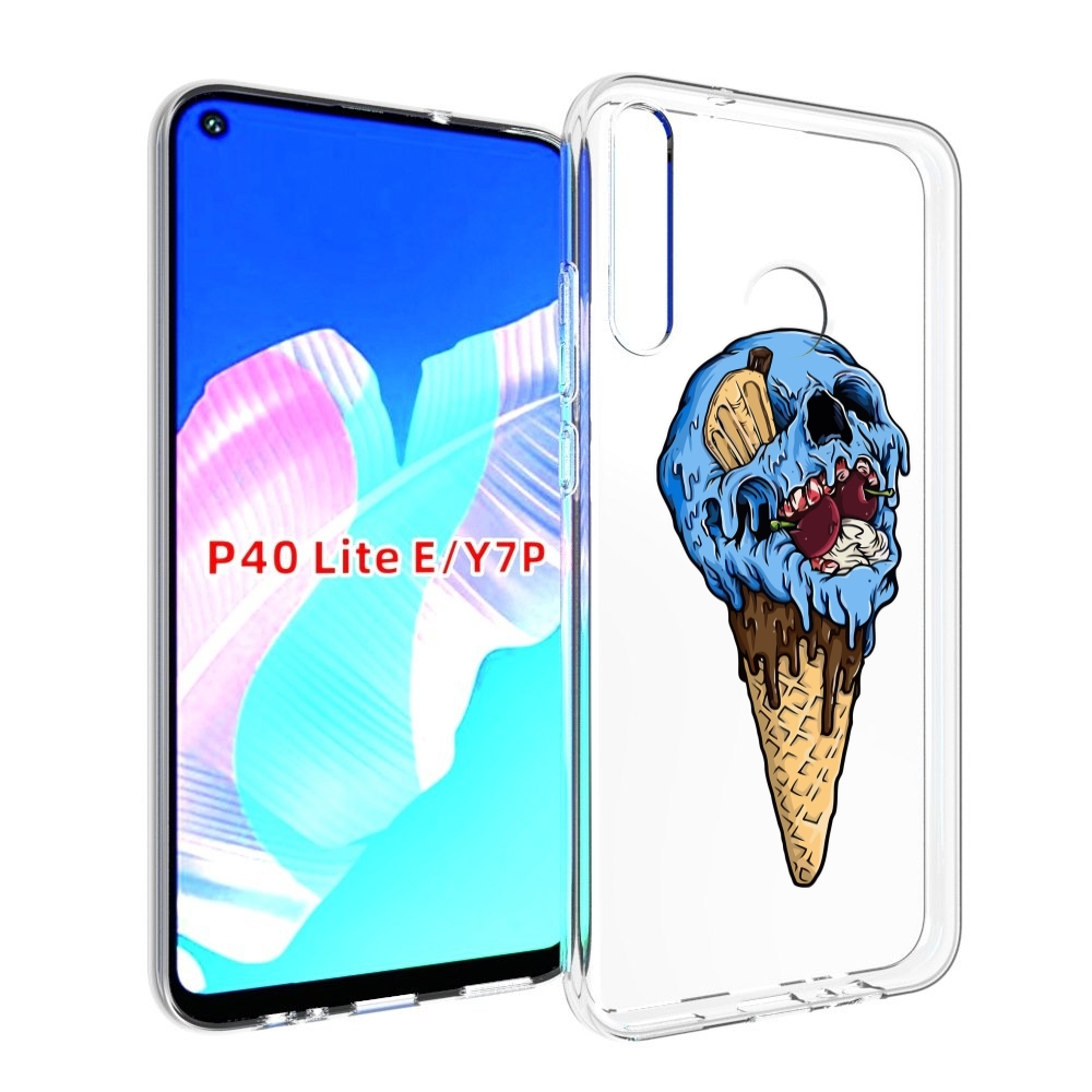 Чехол бампер MyPads мороженное череп для Huawei P40 Lite E.