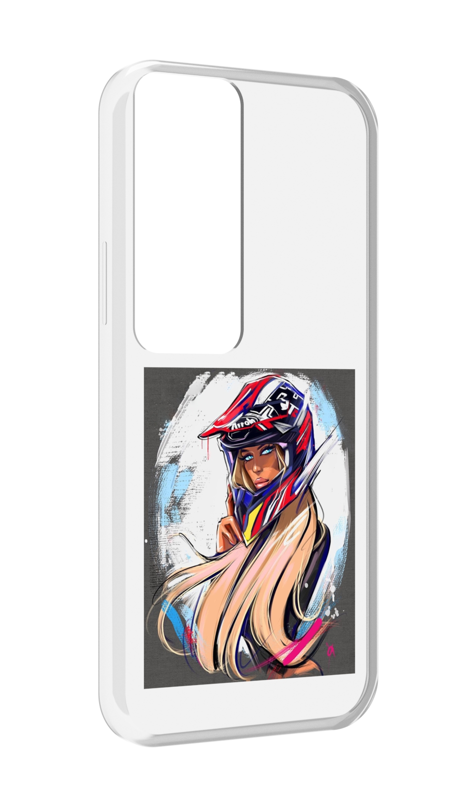 

Чехол MyPads девушка-в-шлеме для Tecno Pova Neo 2, Прозрачный, Tocco