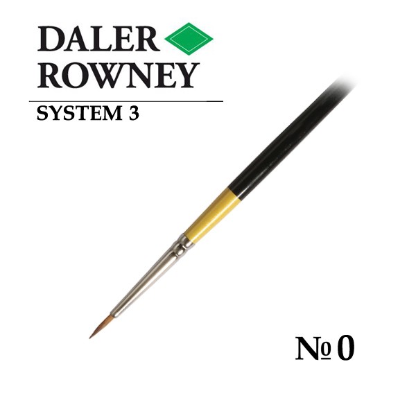 фото Daler rowney кисть синтетика круглая №0 короткая ручка system 3 daler-rowney