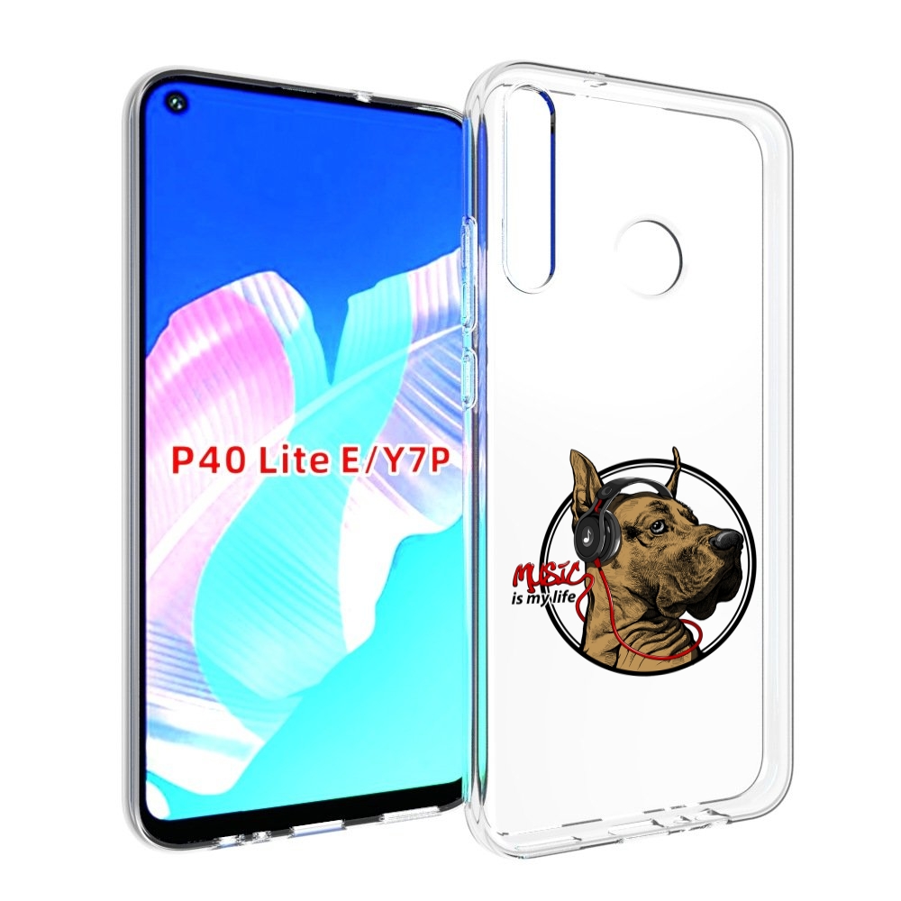 Чехол бампер MyPads музыкальная собака для Huawei P40 Lite E.