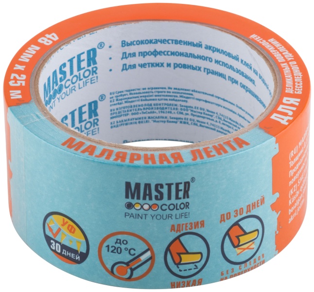 

Скотч малярный 48ммх25м для деликатных поверхностей MASTER COLOR