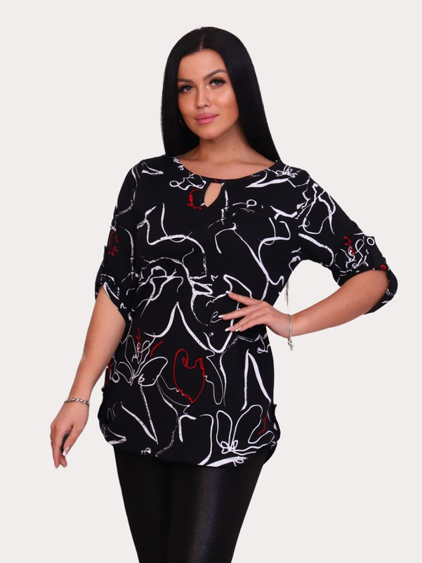 

Блуза женская New Life jersey 102-108 черная 60 RU, 102-108