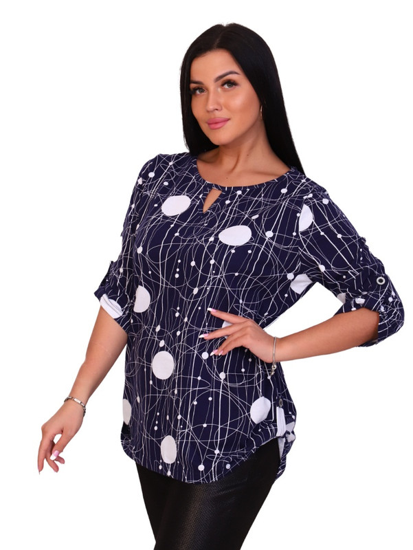 

Блуза женская New Life jersey 102-109 синяя 60 RU, 102-109