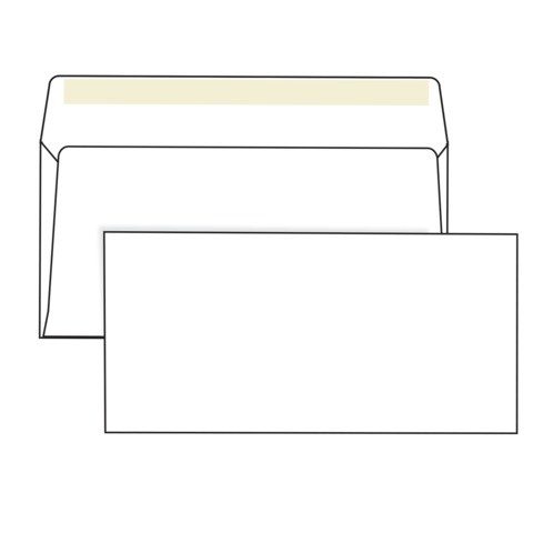 фото Конверты е65 (110х220 мм), клей декстрин, белые, комплект 1000 шт. ряжская печатная фабрика