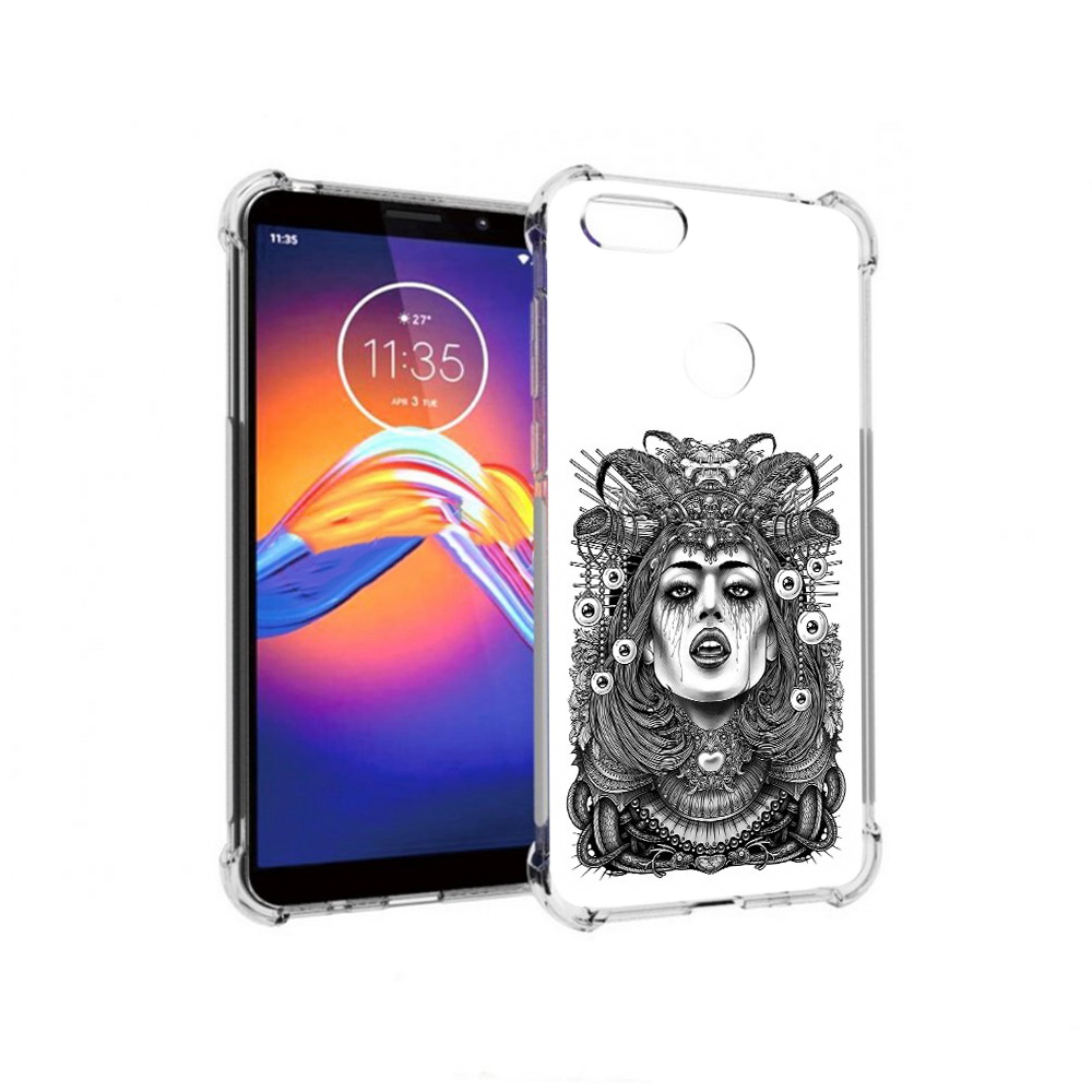 

Чехол MyPads Tocco для Motorola Moto E6 портрет девушки черно белый (PT227058.343.551), Прозрачный, Tocco