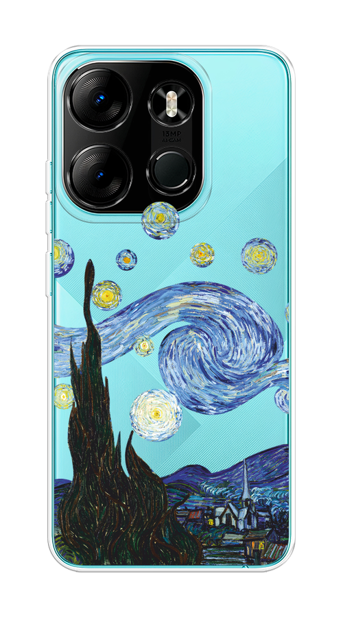 

Чехол на Tecno Spark Go 2023/Pop 7 Pro "Ночь Ван Гога", Голубой;синий;черный, 303150-1
