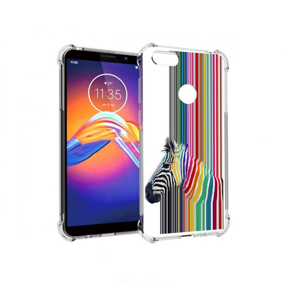 

Чехол MyPads Tocco для Motorola Moto E6 радужная зебра (PT227058.343.565), Прозрачный, Tocco
