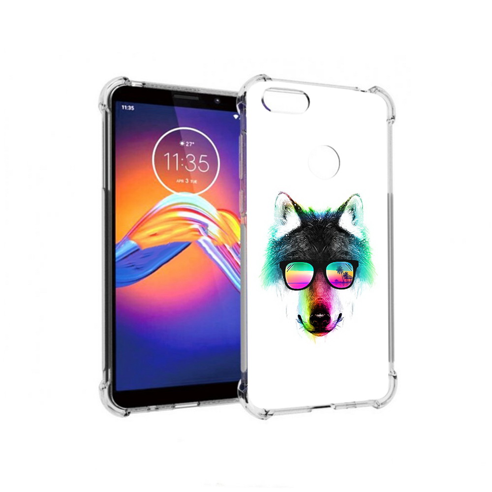 

Чехол MyPads Tocco для Motorola Moto E6 радужный волк (PT227058.343.567), Прозрачный, Tocco