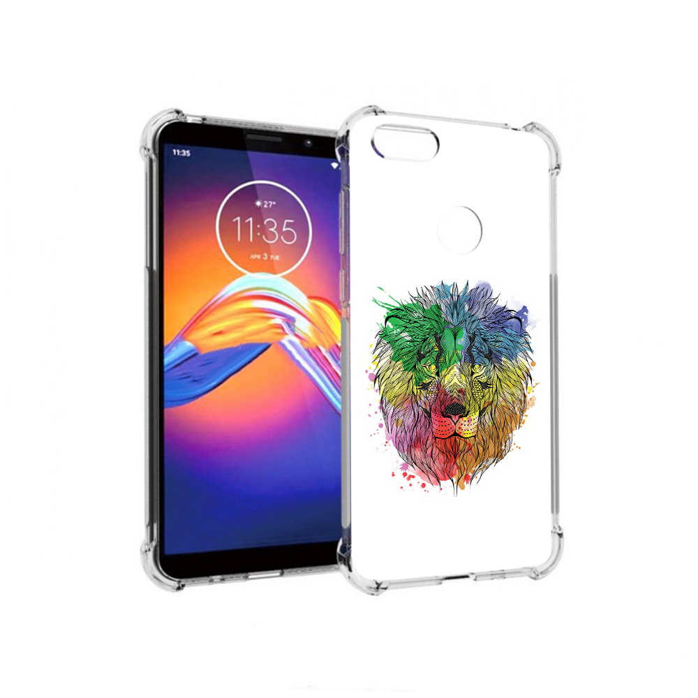 

Чехол MyPads Tocco для Motorola Moto E6 разноцветный гордый лев (PT227058.343.573), Прозрачный, Tocco