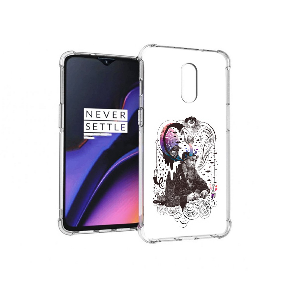 

Чехол MyPads Tocco для OnePlus 7 абстракция думающий мужчина (PT227043.140.210), Прозрачный, Tocco