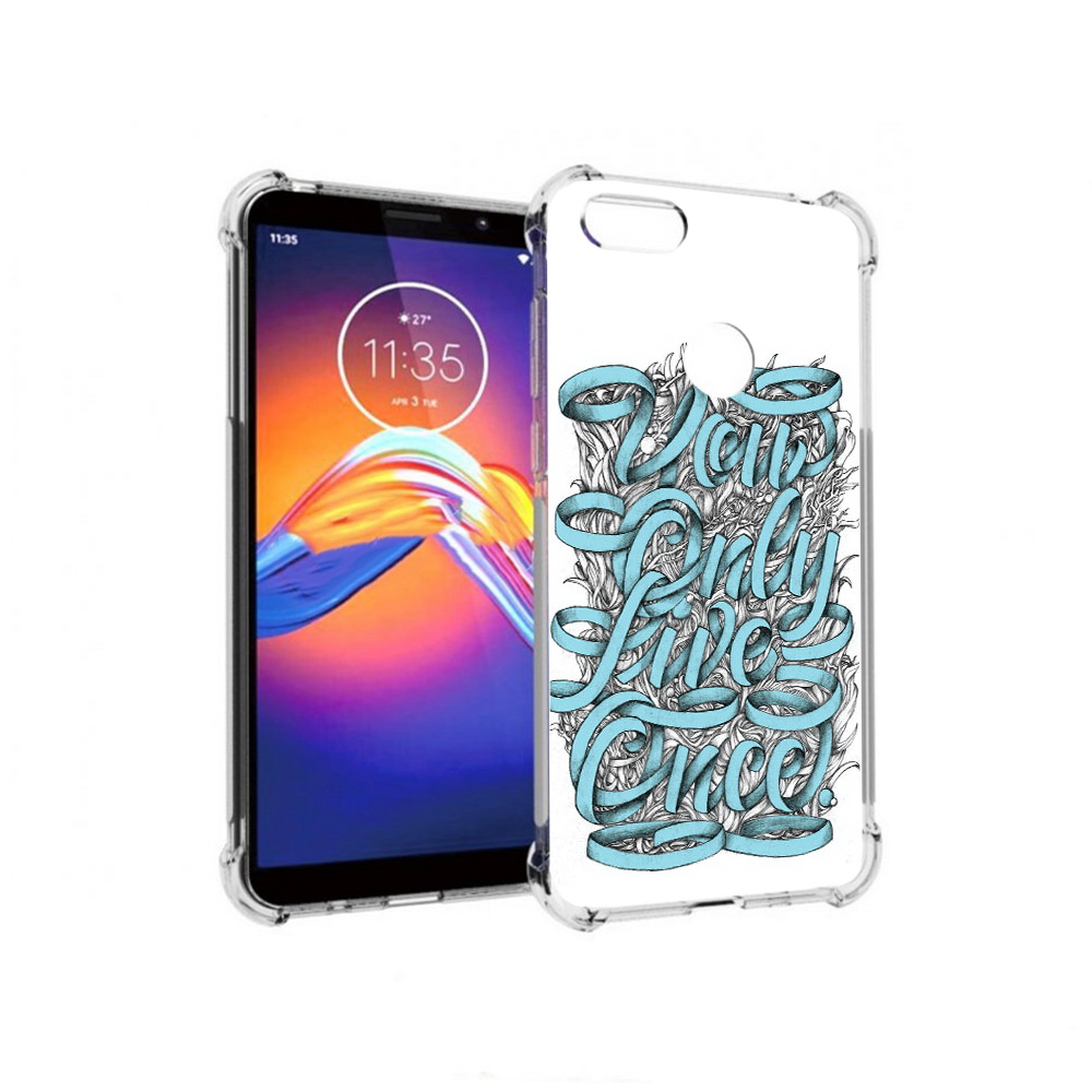 

Чехол MyPads Tocco для Motorola Moto E6 слова из ленты абстракция (PT227058.343.607), Прозрачный, Tocco