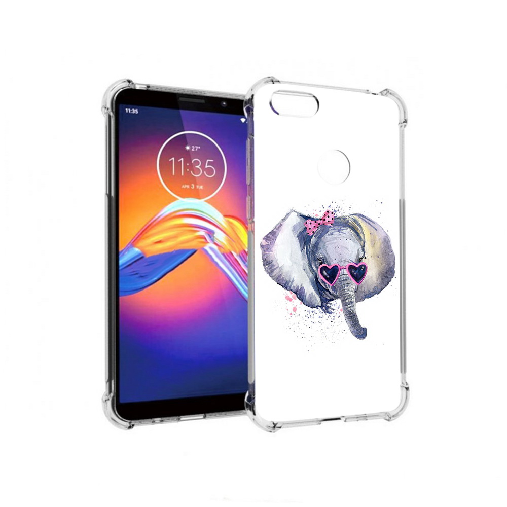 

Чехол MyPads Tocco для Motorola Moto E6 слоник в очках (PT227058.343.608), Прозрачный, Tocco
