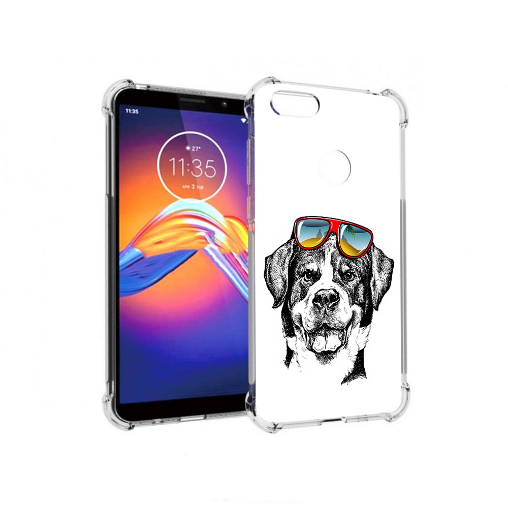 

Чехол MyPads Tocco для Motorola Moto E6 счастливая собака (PT227058.343.631), Прозрачный, Tocco
