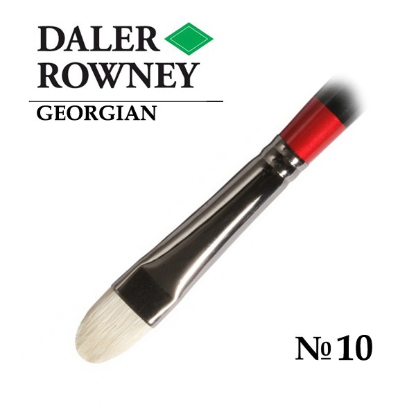 фото Daler rowney кисть щетина овальная укороченная №10 длинная ручка georgian daler-rowney