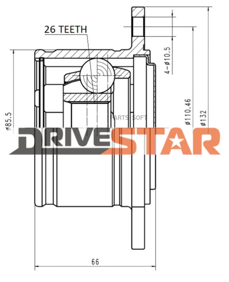 Шрус Внутренний Правый 26x110,5 DRIVESTAR арт. IC-JMI0021-FR