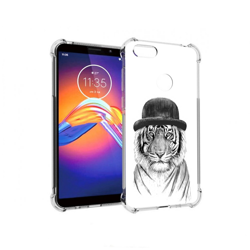 

Чехол MyPads Tocco для Motorola Moto E6 тигр британец (PT227058.343.641), Прозрачный, Tocco
