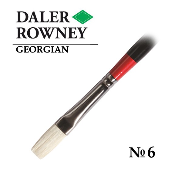 фото Daler rowney кисть щетина плоская удлиненная №6 длинная ручка georgian daler-rowney