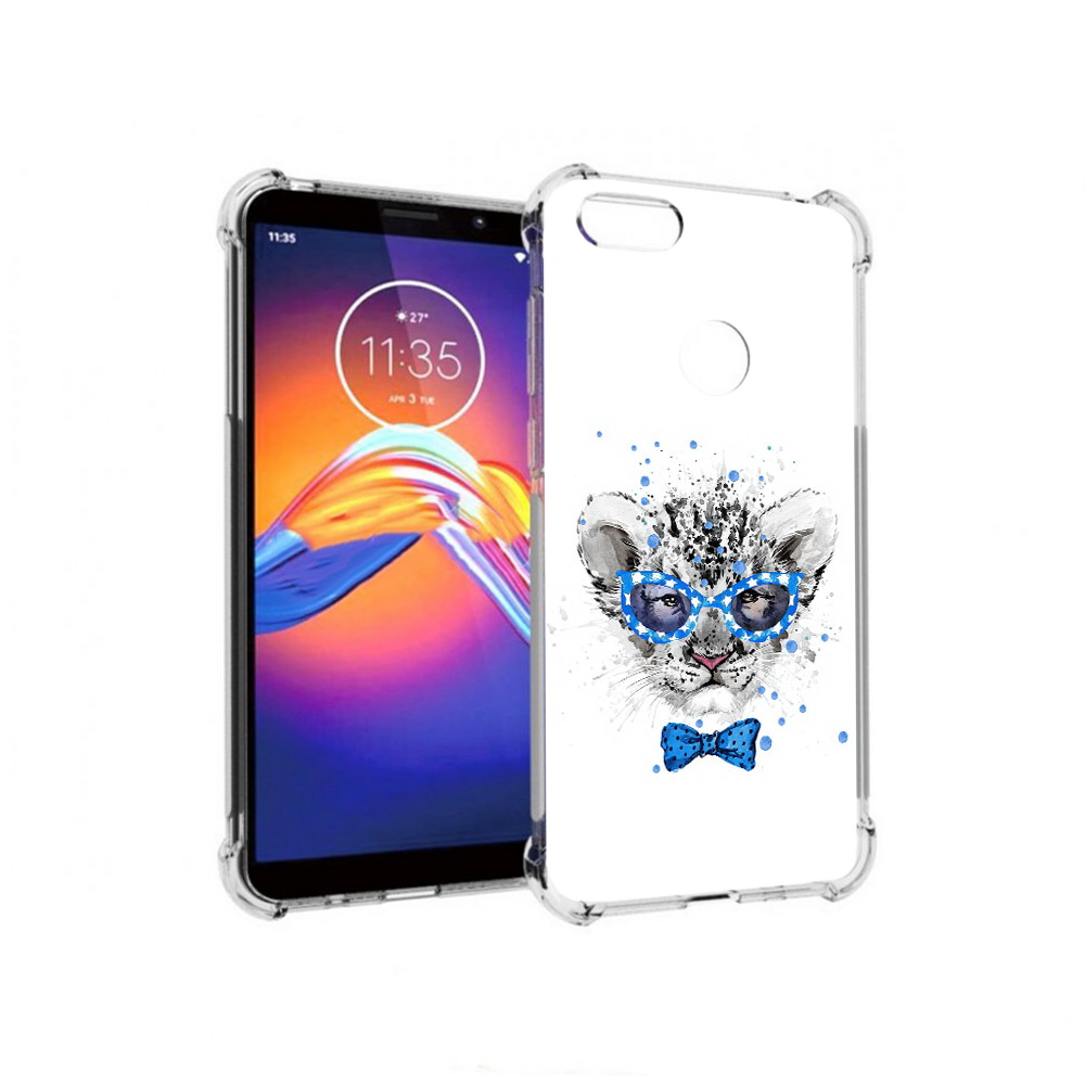 

Чехол MyPads Tocco для Motorola Moto E6 тигренок с бабочкой (PT227058.343.642), Прозрачный, Tocco