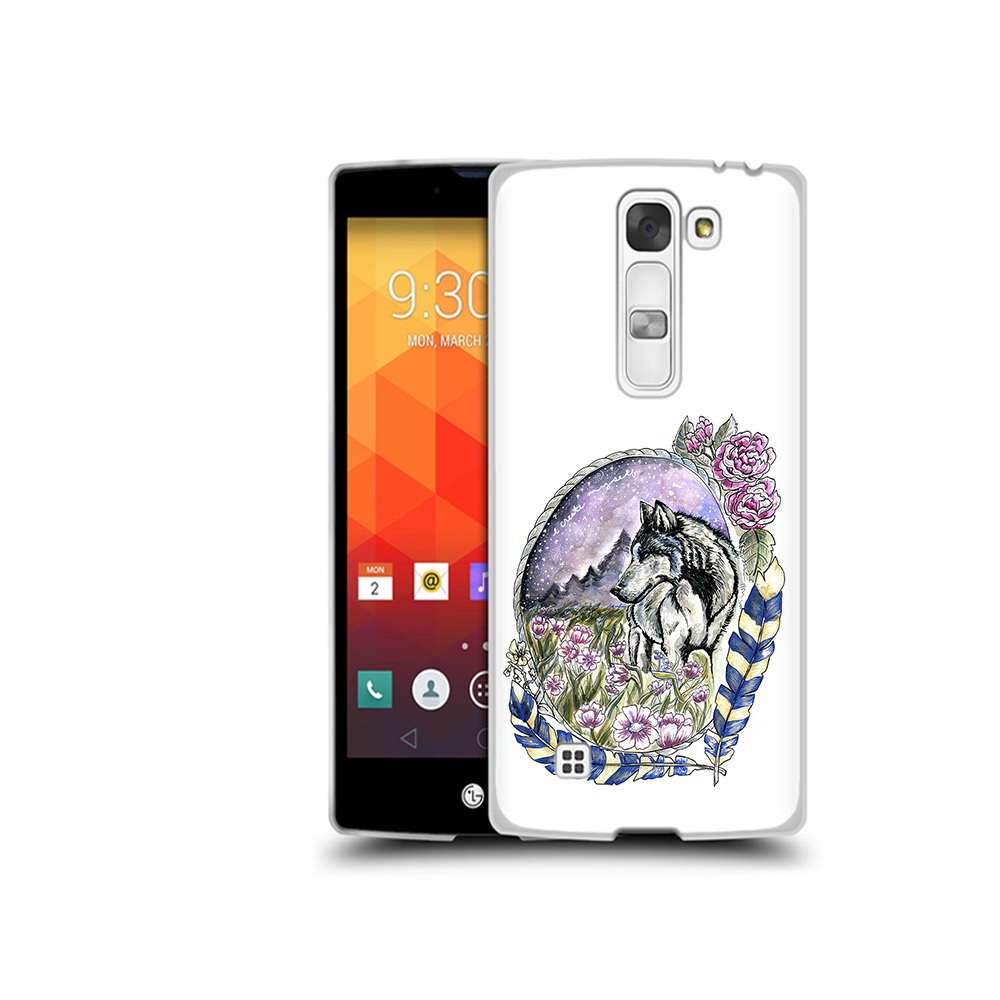 

Чехол MyPads Tocco для LG Magna нарисованный волк в цветах с перьями (PT13410.79.509), Прозрачный, Tocco