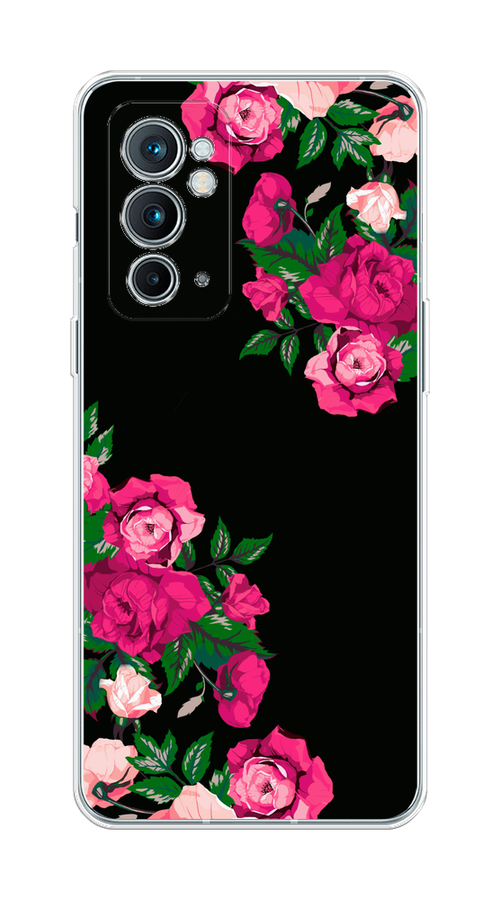 

Чехол на OnePlus 9RT "Розы фуксия", Черный;розовый;зеленый, 152050-1
