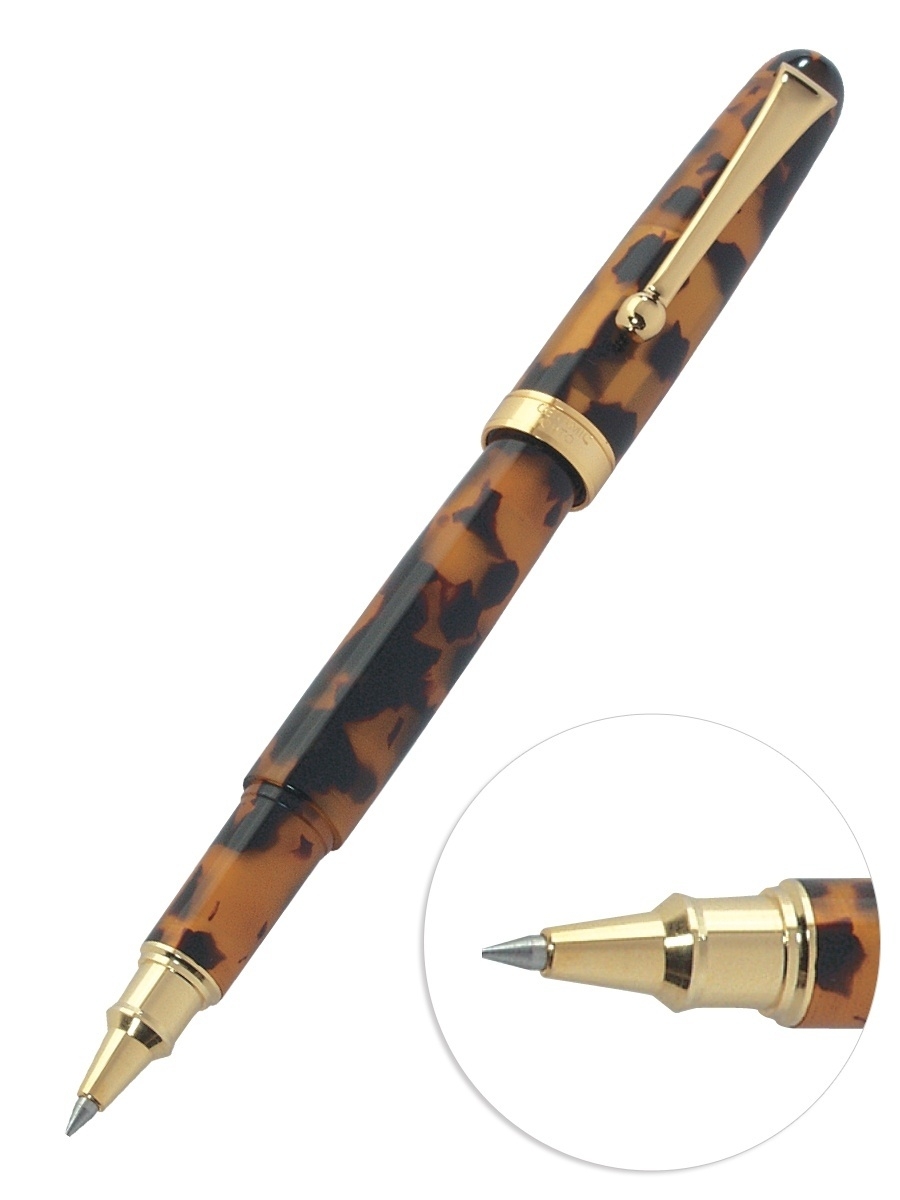 Ручка-роллер подарочная с деревянным футляром 0,5мм OHTO Asechi черная