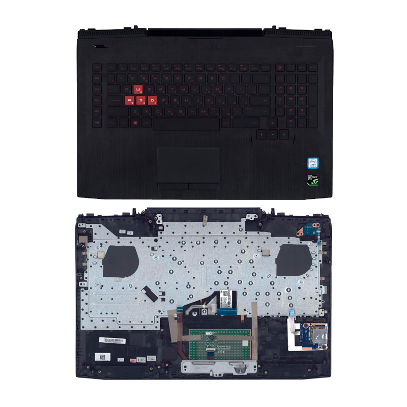 

Клавиатура для ноутбука HP Omen 17-AN топкейс красный шрифт