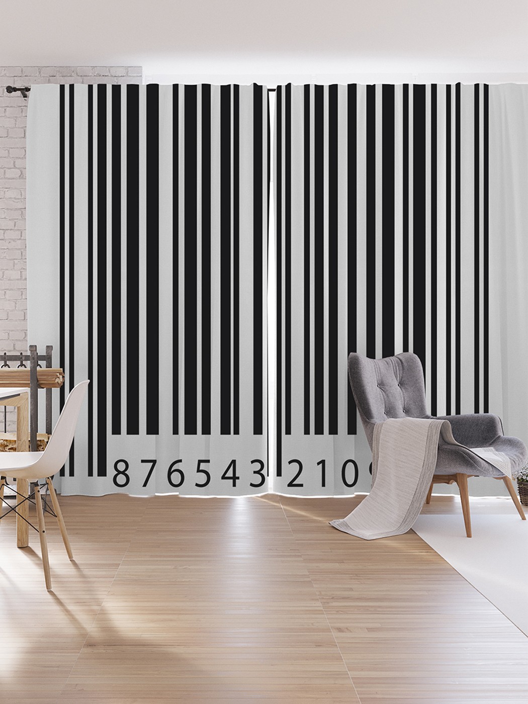 

Шторы под лён JoyArty "Классический штрих код", серия Oxford DeLux, 340х265 см, Классический штрих код