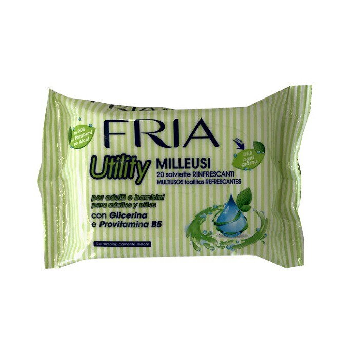 Купить Салфетки влажные освежающие UTILITY с глицерином, 20 шт/уп, Fria KG040820