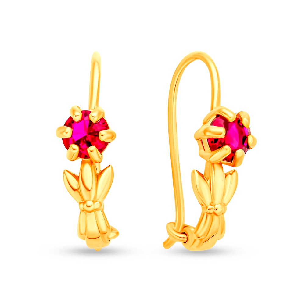 

Серьги из красного золота 585Gold 102008091, рубин искусственный, 102008091