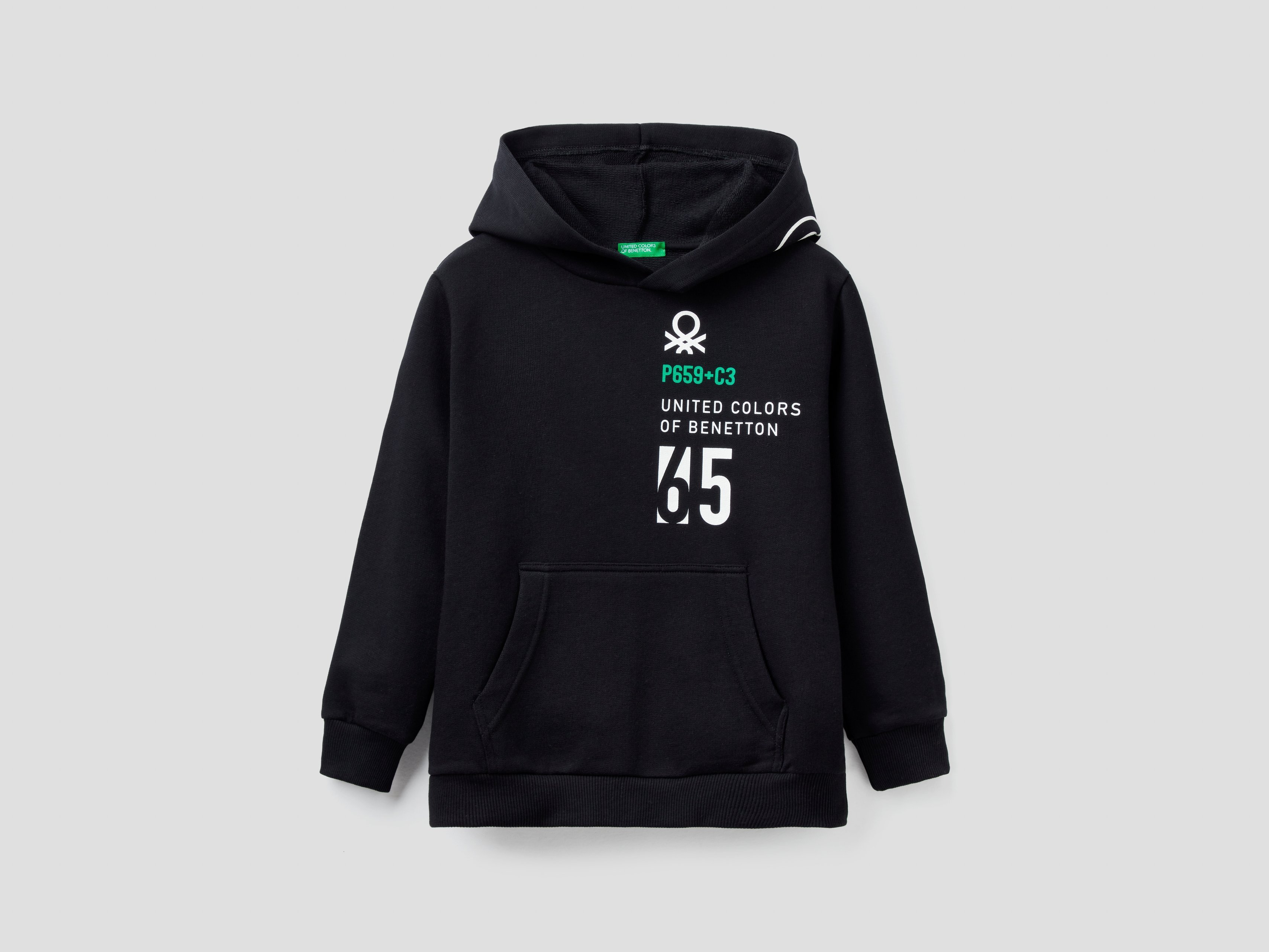 фото Толстовка для мальчиков benetton цв. черный р.110 united colors of benetton