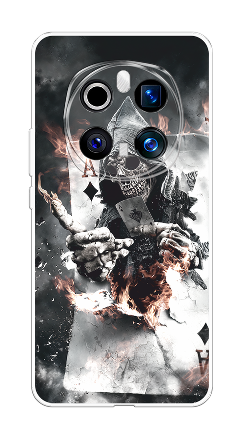 

Чехол на Honor Magic 7 Pro Карты черепа в капюшоне, Белый;серый, 6125650-1