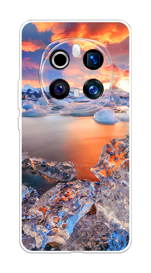 

Чехол на Honor Magic 7 Pro Ледники, Синий;оранжевый, 6125650-1