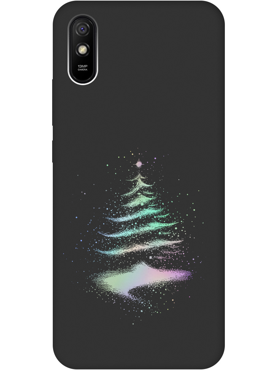 

Силиконовый чехол на Xiaomi Redmi 9A с принтом "Елочка" матовый черный, Черный;серебристый, 723276941