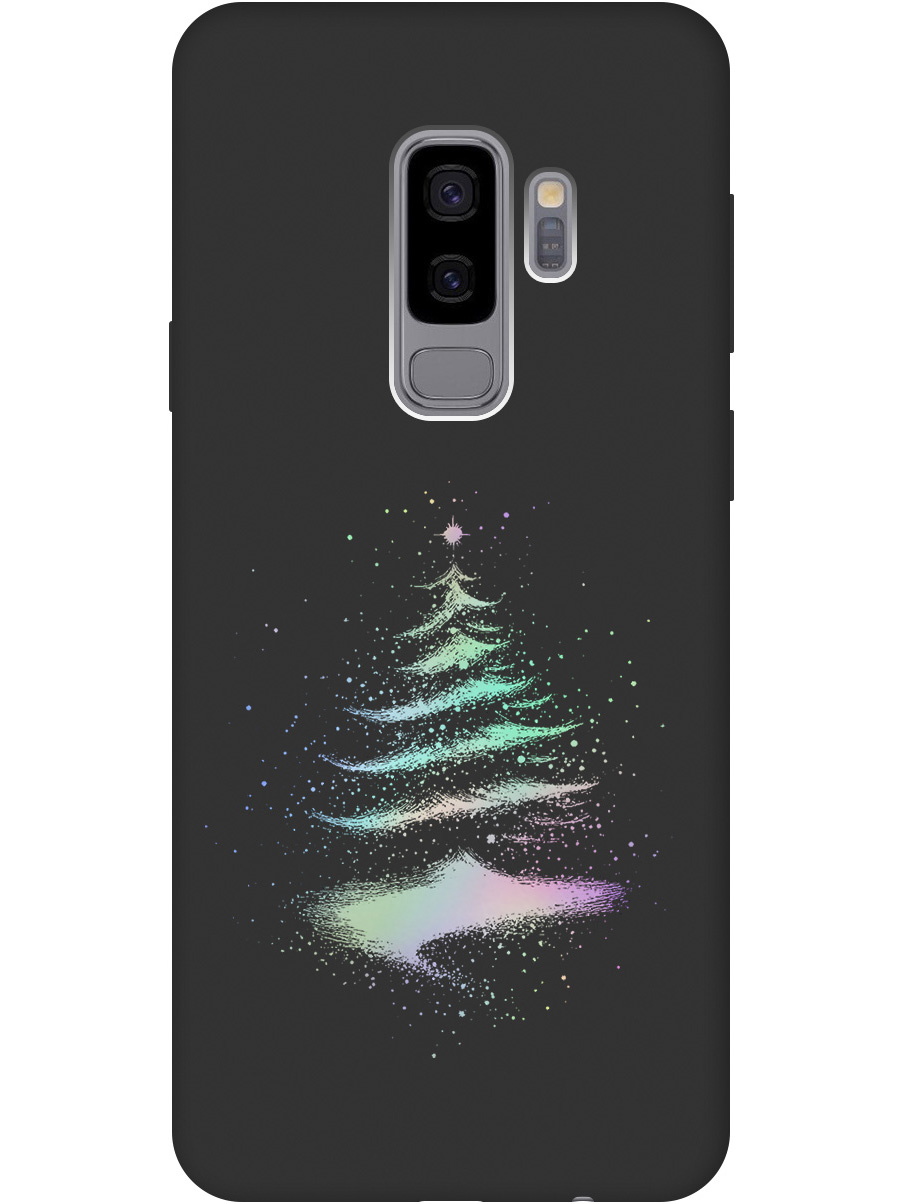 

Силиконовый чехол на Samsung Galaxy S9+ с принтом "Елочка" матовый черный, Черный;серебристый, 717439341