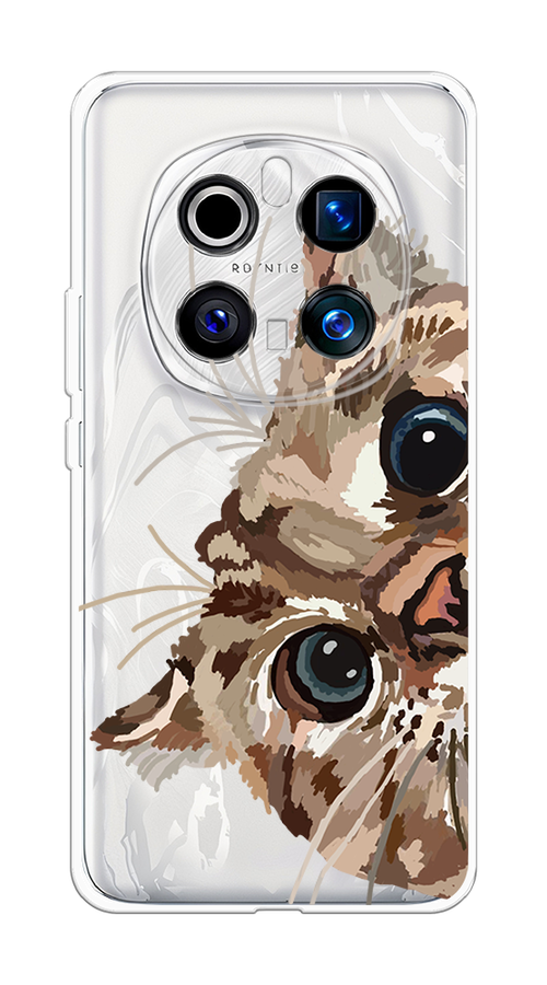 

Чехол на Honor Magic 7 Pro Любопытный кот, Коричневый;синий;черный, 6125650-1