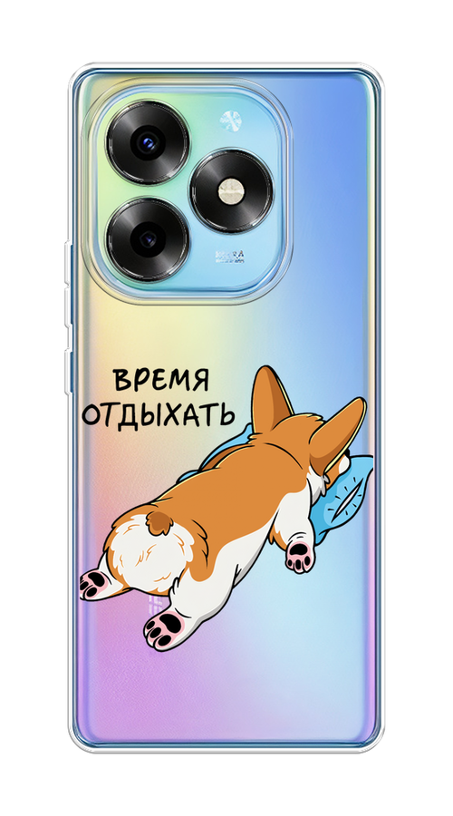 

Чехол на Itel S23+ "Корги отдыхает", Черный;коричневый;голубой, 3201550-1